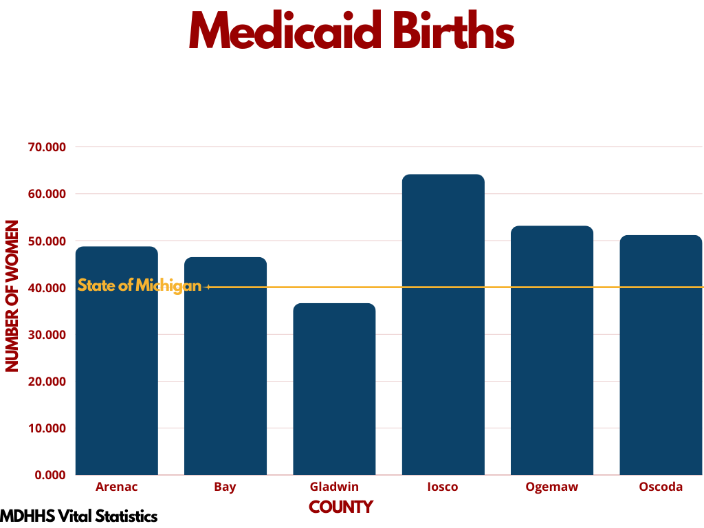 Data graph-Medicaid Births by County